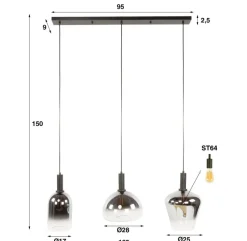 New Paco World Collections Acme hanglamp 3L