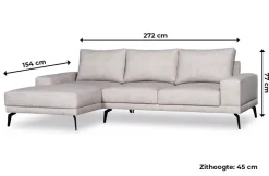 Outlet Paco World Collections Bankstel 'Blizard' Licht Grijs