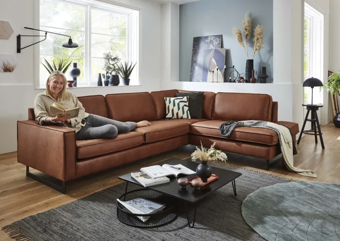 New Paco World Collections Bankstel Mauro met Ottomaan Cognac