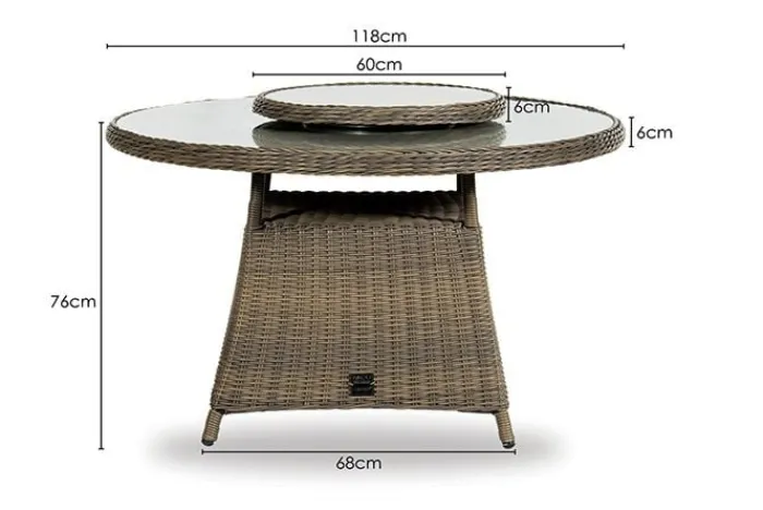 Clearance Paco World Collections Bordeaux' Dining tuintafel met draaitop 60 cm