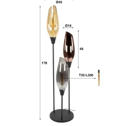 Online Paco World Collections Calo vloerlamp verkrijgbaar in 2 maten!
