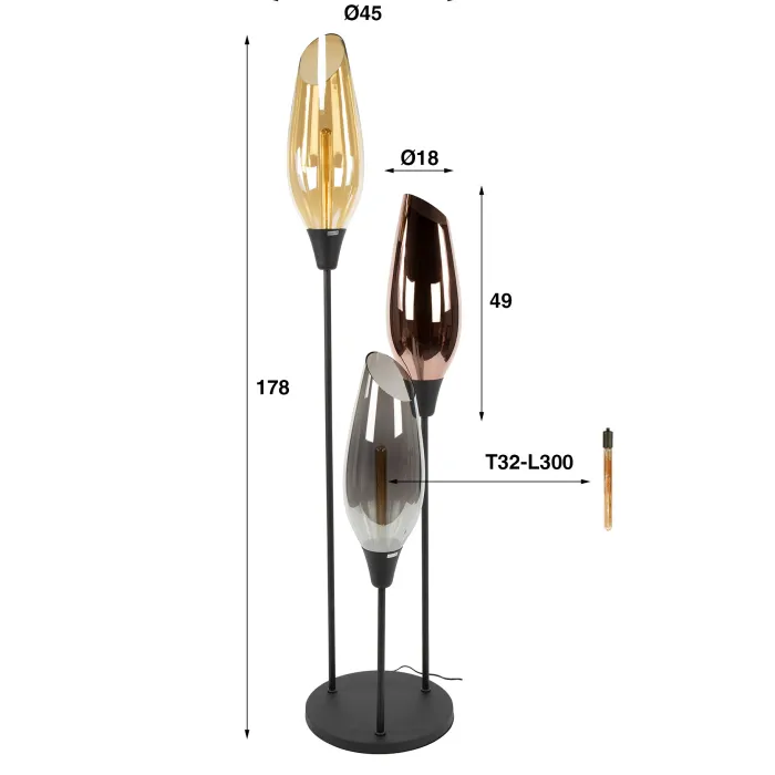 Online Paco World Collections Calo vloerlamp verkrijgbaar in 2 maten!