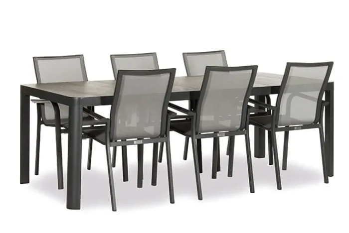 Outlet Paco World Collections Diningset 'Reese' Dark Grey