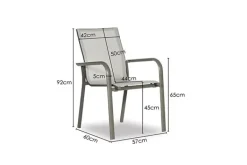 Outlet Paco World Collections Diningset 'Reese' Dark Grey