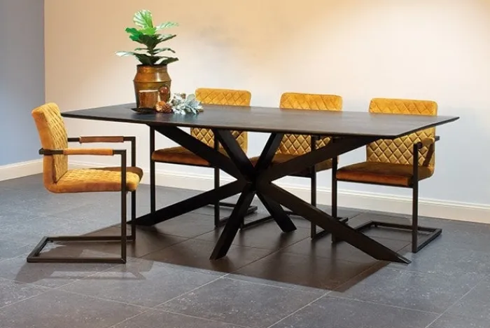 Paco World Collections Eettafel 'Mansours' rechthoekig Zwart