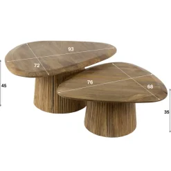 Outlet Paco World Collections Eleo salontafel set van 2