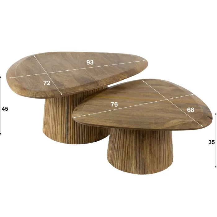 Outlet Paco World Collections Eleo salontafel set van 2