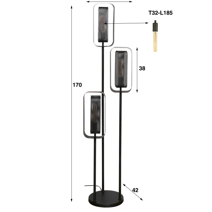 Discount Paco World Collections Gauze vloerlamp 3L