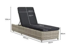 Outlet Paco World Collections Levisa Sunbed met wiel Verstelbaar