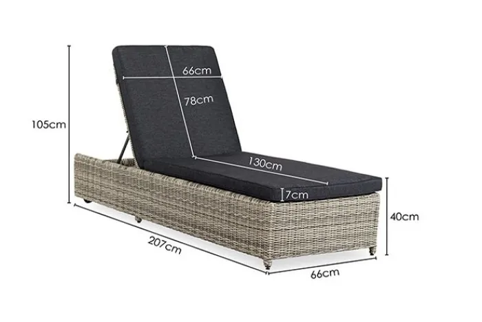 Outlet Paco World Collections Levisa Sunbed met wiel Verstelbaar