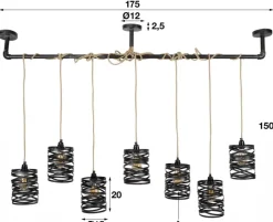 New Paco World Collections Medina Hanglamp 7 lampen