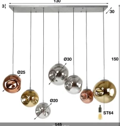 Best Paco World Collections Nosso Hanglamp 7 lichten