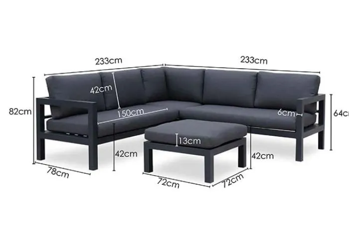 New Paco World Collections Palizzi loungeset met coffee table Antraciet