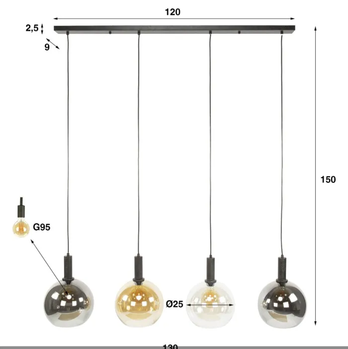 Discount Paco World Collections Pelota hanglamp 4L