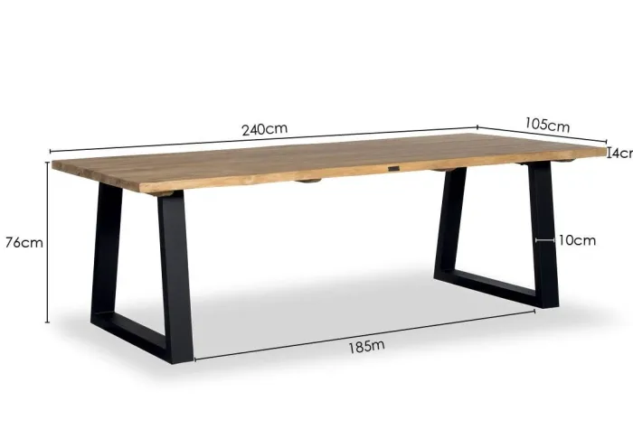 Clearance Paco World Collections Provence' Dining tuintafel Zwart