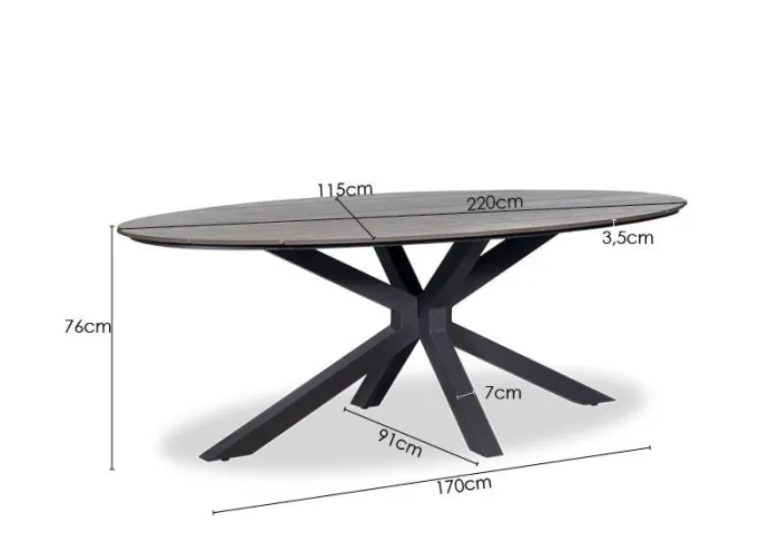 Paco World Collections Roof' Dining tuintafel 220 cm