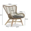 Paco World Collections Rosas Loungechair inclusief zitkussen en voetbankje