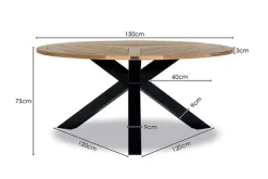 Best Paco World Collections Salou' Dining tuintafel - Rond - Ø 150 cm