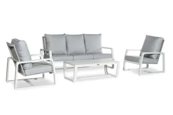 Sale Paco World Collections Stoel-bank loungeset 'Sunlake' 4-delig Wit