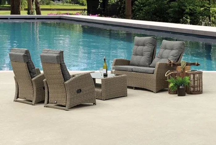 Sale Paco World Collections Summerfield' Loungeset 4-delig incl. coffee table en alle zit- en rugkussens