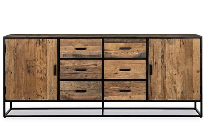 Outlet Paco World Collections Vedic Dressoir 2 deuren, 6 lades