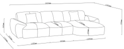 Paco World Collections Villa bankstel met longchair