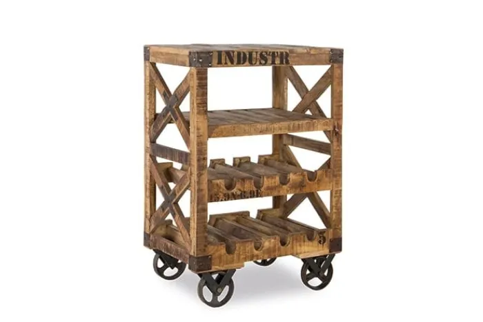 Outlet Paco World Collections Vintage Wijntrolley 'Ventura'