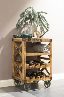 Outlet Paco World Collections Vintage Wijntrolley 'Ventura'