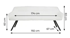 Clearance Paco World Collections Zeno Eetkamerbank 180 cm
